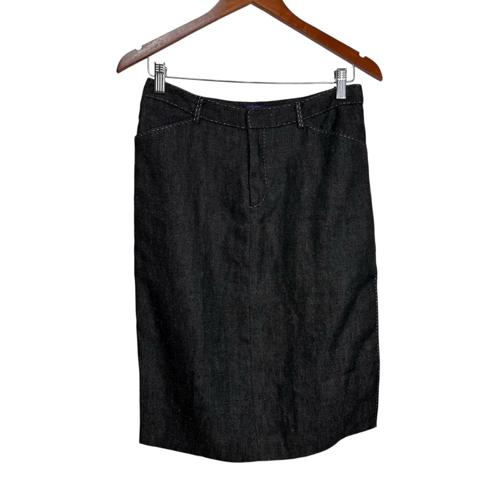 Ralph Lauren Purple Label Linen Pencil Skirt with side slit